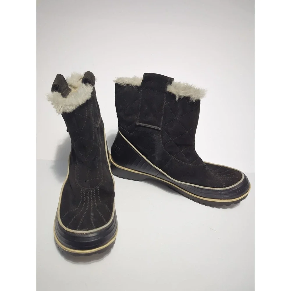 Sorel Tivoli II Snow Boot Womens 11 suede gorpcore waterproof pull on faux fur